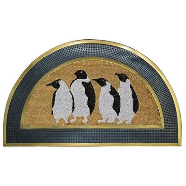 Imports Decor Inc Imports Decor 727RBCM Penguins Half Round Door Mat 727RBCM - main